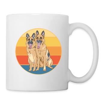 German Shepherd Dog Breed Vintage Retro Sunset - Mug - white - Right