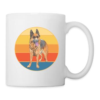 German Shepherd Dog Breed Vintage Retro Sunset - Mug - white - Right