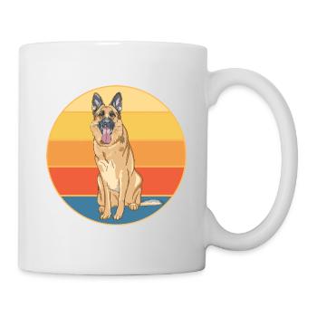 German Shepherd Dog Breed Vintage Retro Sunset - Mug - white - Right