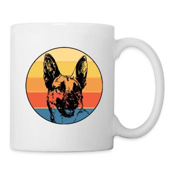 German Shepherd Dog Breed Vintage Retro Sunset - Mug - white - Right