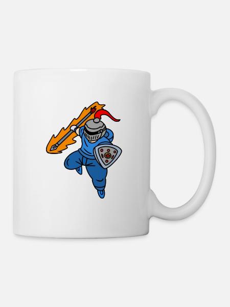 Cooler Ritter mit Kapuzenpullover - Tasse - Weiß