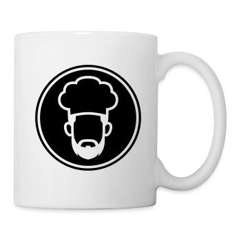 Symbole d'icône de chapeau de cuisinier - Mug blanc - blanc - Droite