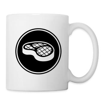 Symbole du steak de viande - Mug blanc - blanc - Droite