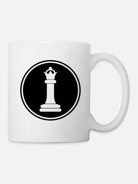 Schachfigur Königin - Tasse - Weiß