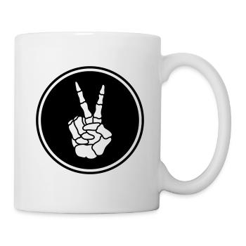 Squelette de la paix de la main - Mug blanc - blanc - Droite