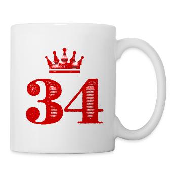34 Zahl Krone - Tasse - Weiß - Rechts