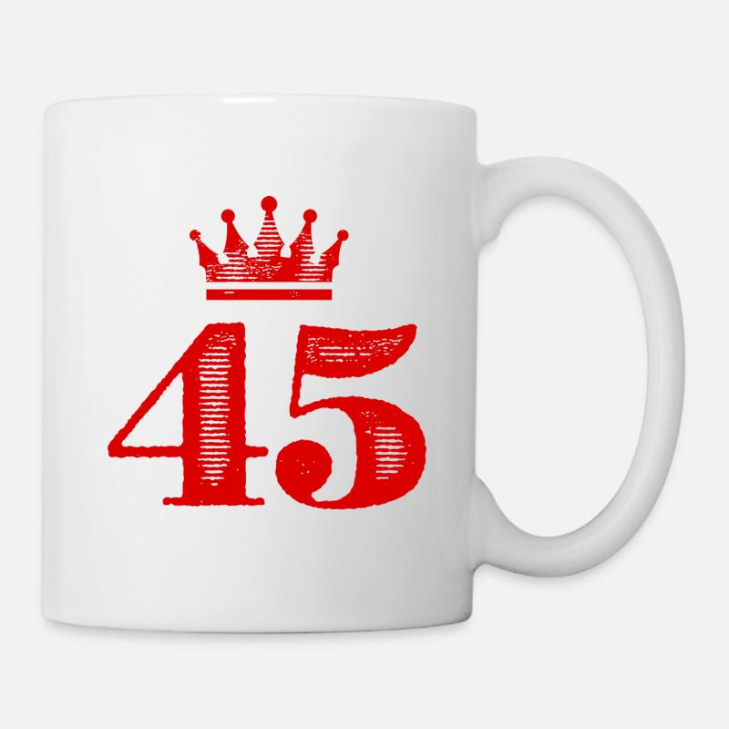 45 Couronne numérique - Mug blanc - blanc