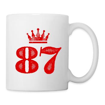 87 Zahl Krone - Tasse - Weiß - Rechts