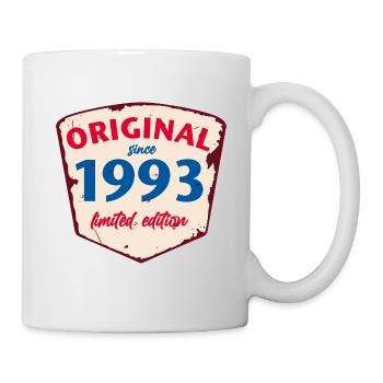 1993 Blechschild - limeted edition - Vintage - Tasse - Weiß - Rechts