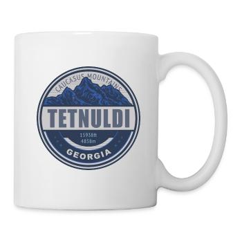 Tetnuldi Georgia Vintage Mountain Hiking Design - Mug - white - Right
