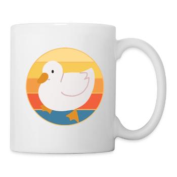Cute Duck Vintage Retro Sunset Animal Lover Design - Mug - white - Right