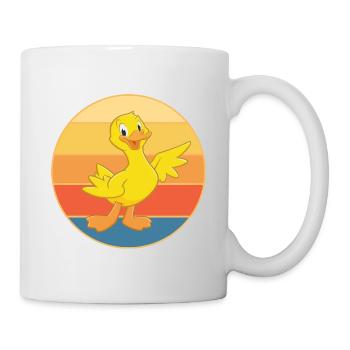 Cute Duck Vintage Retro Sunset Animal Lover Design - Mug - white - Right