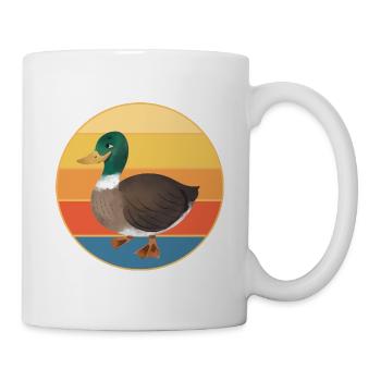 Cute Duck Vintage Retro Sunset Animal Lover Design - Mug - white - Right