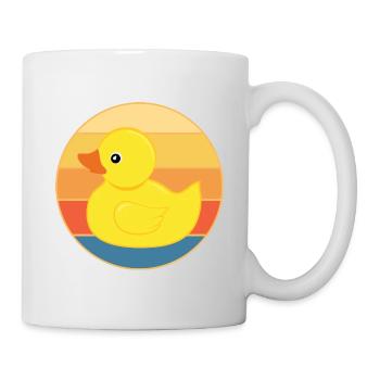Niedliche Ente Vintage Retro Sonnenuntergang Tierliebhaber Design - Tasse - Weiß - Rechts