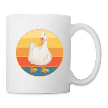 Cute Duck Vintage Retro Sunset Animal Lover Design - Mug - white - Right