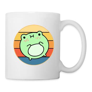 Cute Frog Vintage Retro Sunset Animal Lover - Mug - white - Right