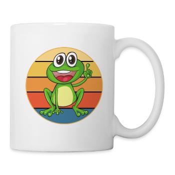 Süßer Frosch Vintage Retro Sonnenuntergang Tierliebhaber - Tasse - Weiß - Rechts