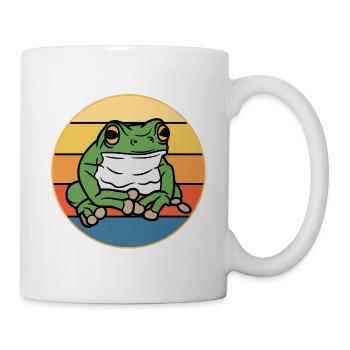 Süßer Frosch Vintage Retro Sonnenuntergang Tierliebhaber - Tasse - Weiß - Rechts