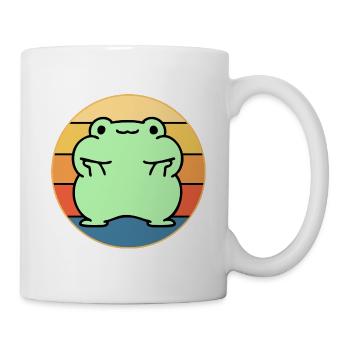 Süßer Frosch Vintage Retro Sonnenuntergang Tierliebhaber - Tasse - Weiß - Rechts