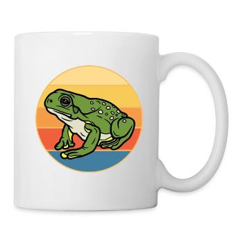 Niedlicher Frosch Vintage Retro Sonnenuntergang Tierliebhaber - Tasse - Weiß - Rechts