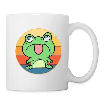 Niedlicher Frosch Vintage Retro Sonnenuntergang Tierliebhaber - Tasse - Weiß - Rechts