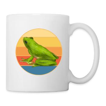 Niedlicher Frosch Vintage Retro Sonnenuntergang Tierliebhaber - Tasse - Weiß - Rechts