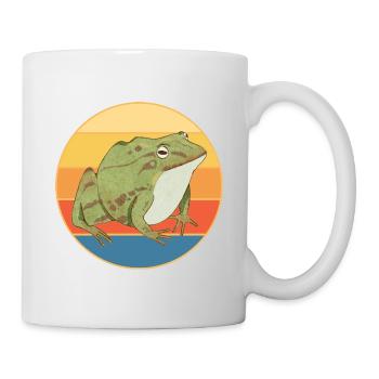 Niedlicher Frosch Vintage Retro Sonnenuntergang Tierliebhaber - Tasse - Weiß - Rechts