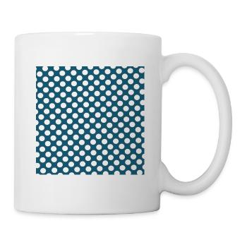Polka dot blue background dot pattern blue white - Mug - white - Right