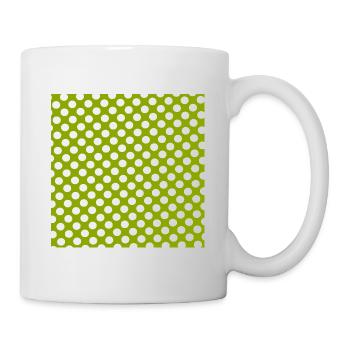 Polka dot green background dot pattern green - Mug - white - Right