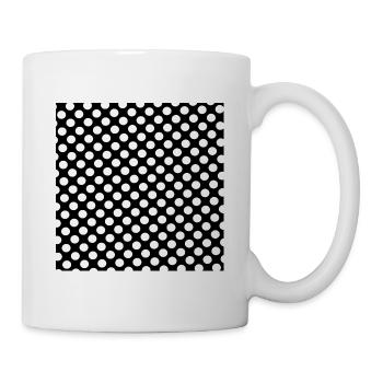 Polka dot black and white background dot pattern - Mug - white - Right