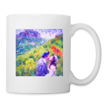 Kuss im Stil von Monet - Tasse - Weiß - Rechts