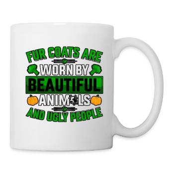 manteaux de fourrure portés par de beaux animaux personnes laides - Mug blanc - blanc - Droite