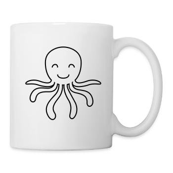 Krake Comic Tier - Tasse - Weiß - Rechts