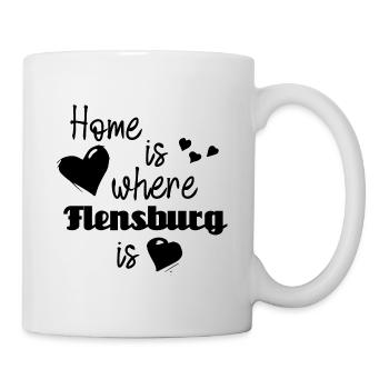 Zuhause in Flensburg - Home is where Flensburg is - Tasse - Weiß - Rechts