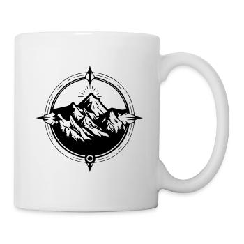 Symbole de voyage Compass Mountains - Mug blanc - blanc - Droite