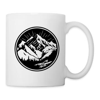Mountains Silhouette Landscape - Mug - white - Right