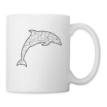 Delfin im Retro Look Dolphin - Tasse - Weiß - Rechts