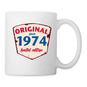 1974 Blechschild - limeted edition - Vintage - Tasse - Weiß - Rechts