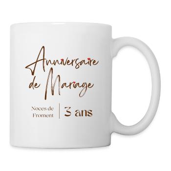 Anniversaire de mariage 3 ans cadeau personnalisé - Mug blanc - blanc - Droite