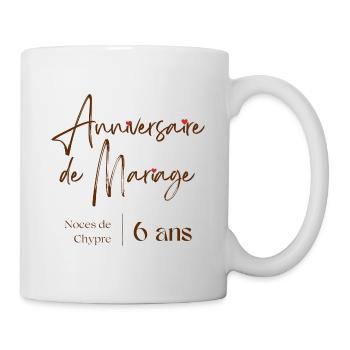 Anniversaire de mariage 6 ans cadeau personnalisé - Mug blanc - blanc - Droite