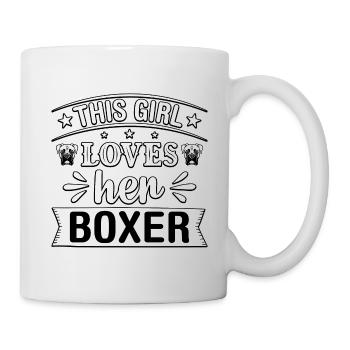 Cette fille aime son boxer - Mug blanc - blanc - Droite