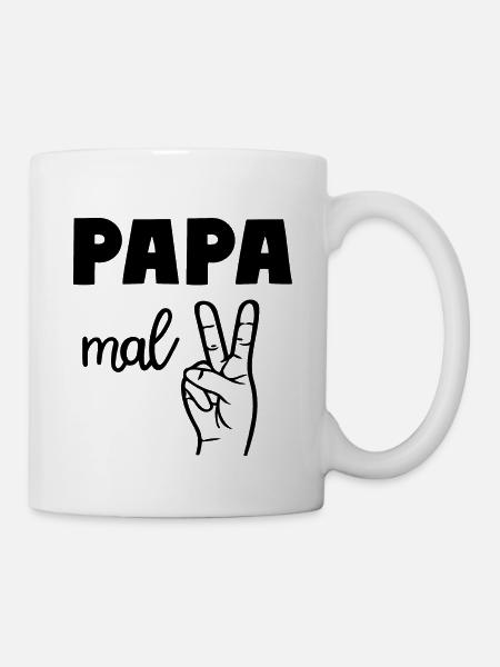 Papa mal Zwei Dad of 2 - Tasse - Weiß