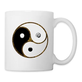 Dreifaches Yin Yang, Gankyil, Tao, Zen Buddhismus - Tasse - Weiß - Rechts