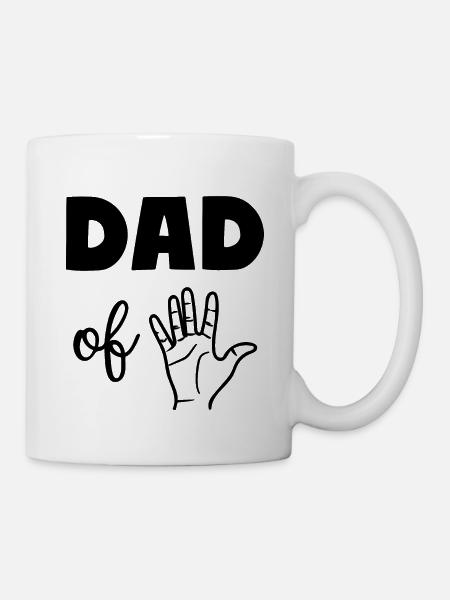 Dad of Five 5 Dad - Tasse - Weiß