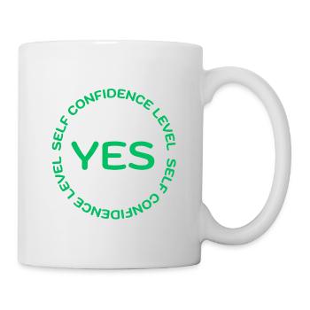 SELF CONFIDENCE LEVEL YES green - Mug - white - Right