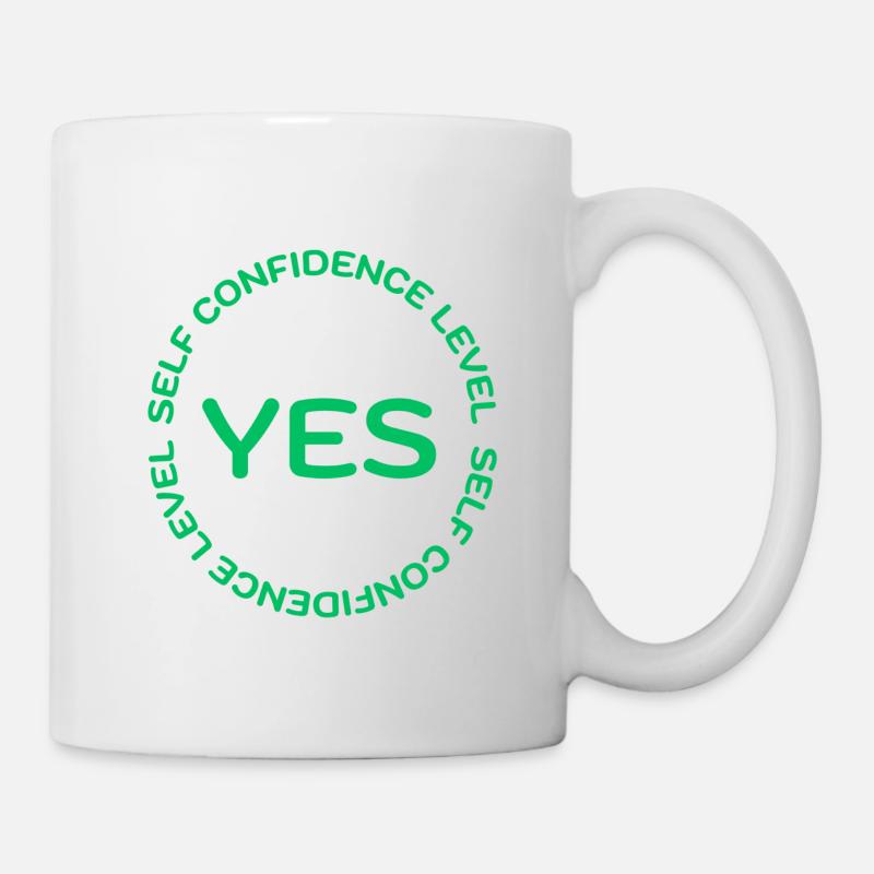 SELF CONFIDENCE LEVEL YES grün - Tasse - Weiß