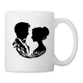 Ehepaar Hochzeit Silhouette - Tasse - Weiß - Rechts