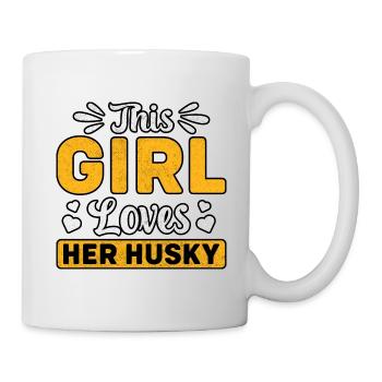 This girl loves her husky - Tasse - Weiß - Rechts