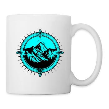 Symbole de voyage Compass Mountains - Mug blanc - blanc - Droite