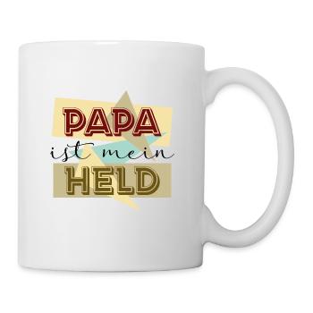 Papa ist mein Held - Tasse - Weiß - Rechts